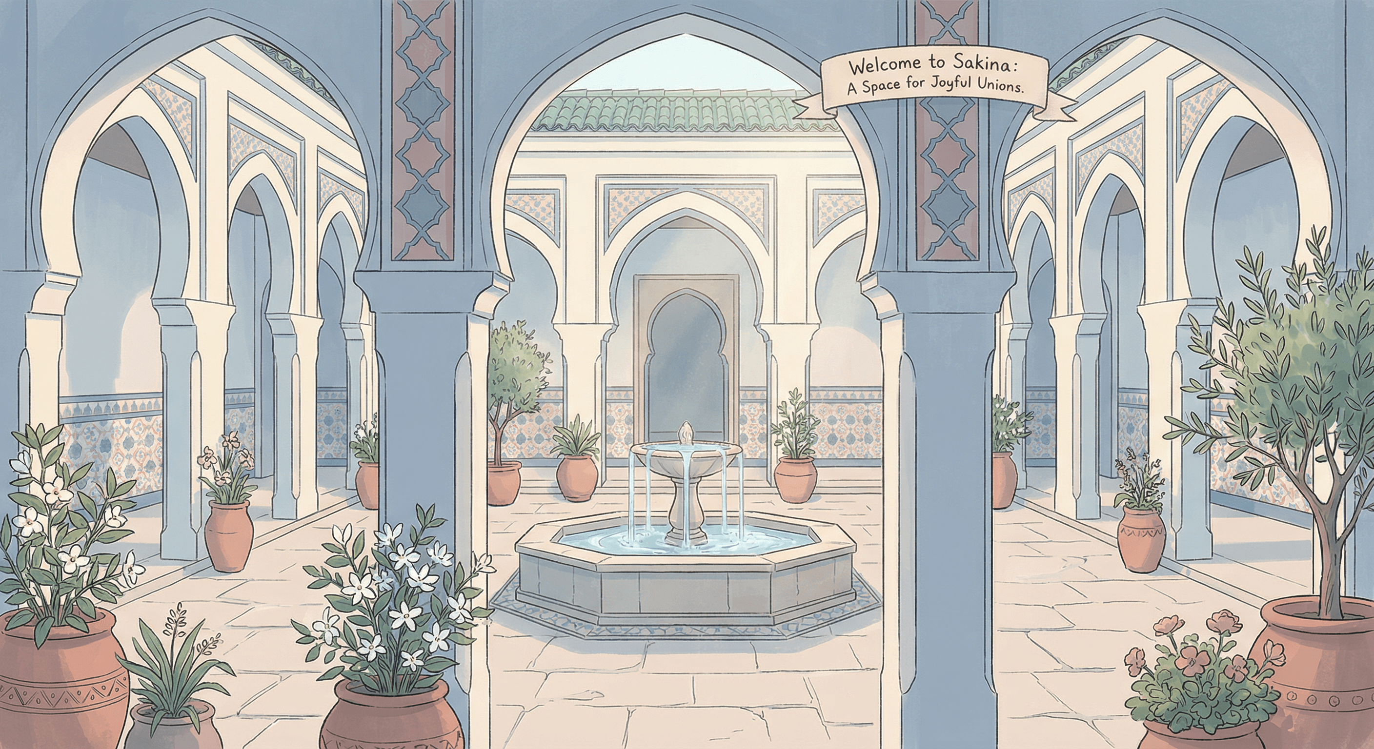 Serene Islamic courtyard